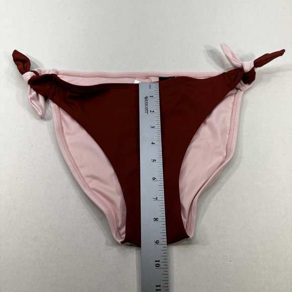 Sun Lab Swim Women's Size Small Swim Bikini Bottom Brown/Pink Tie Side New - Picture 10 of 11